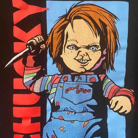 Chucky Men’s Black Short Sleeve Graphic T Shirt Halloween - Picture 3 of 4